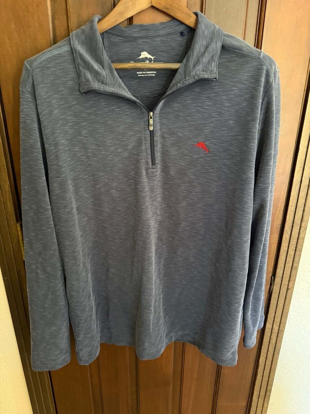Tommy Bahama Men's Size Large 1/4 Zip Pullover Blue Marl